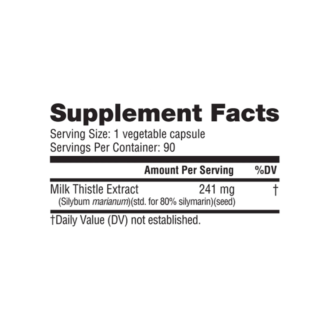 NutraBio - Milk Thistle - 90 Vegetable Capsules