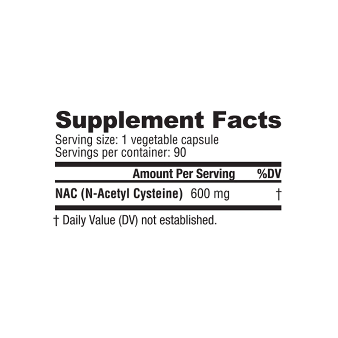 NutraBio - NAC N-Acetyl Cysteine - 90 Veggie Capsules
