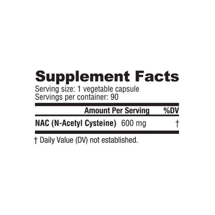 NutraBio - NAC N-Acetyl Cysteine - 90 Veggie Capsules