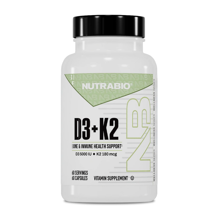 NutraBio - D3+K2 - 60 Veggie Capsules