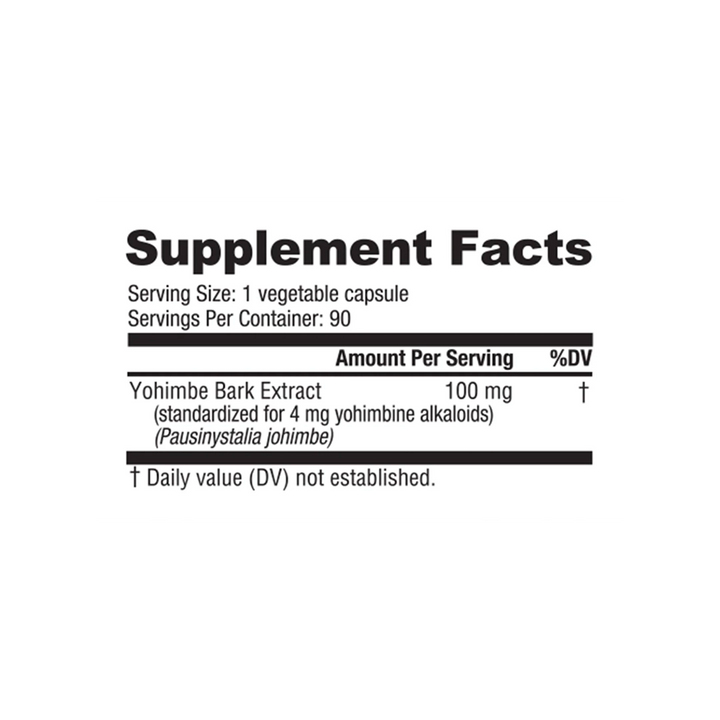 NutraBio - Yohimbe - 90 Capsules