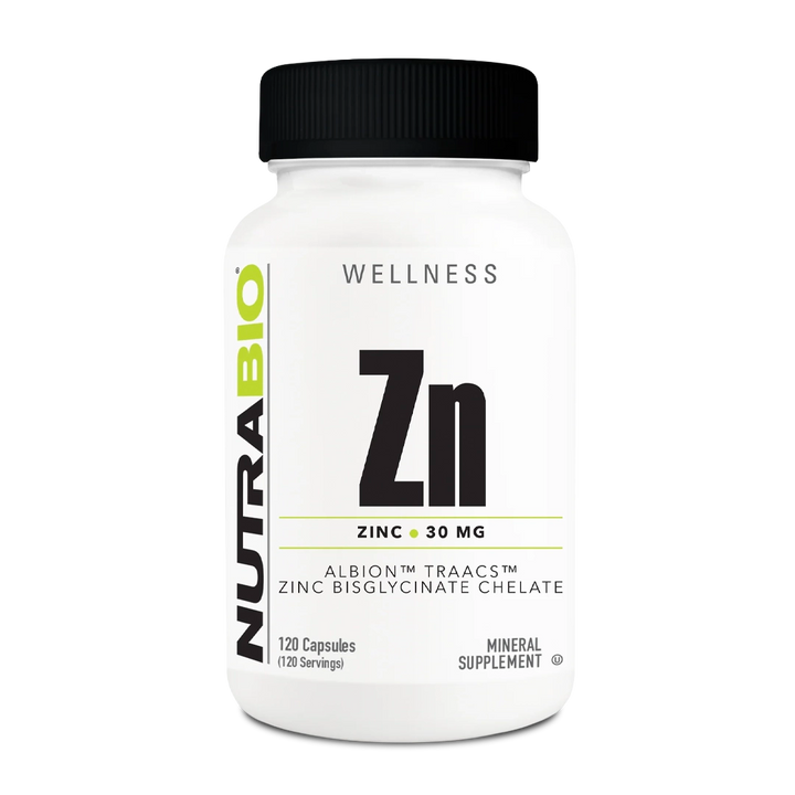 NutraBio - Zinc Chelate (30mg) - 120 Capsules