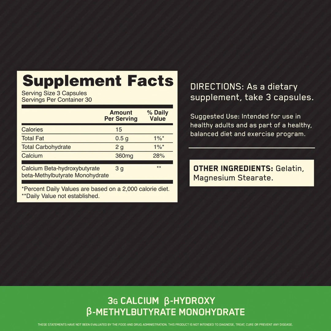 Optimum Nutrition - HMB - 90 Capsules