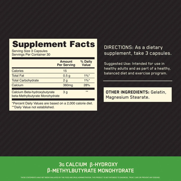 Optimum Nutrition - HMB - 90 Capsules