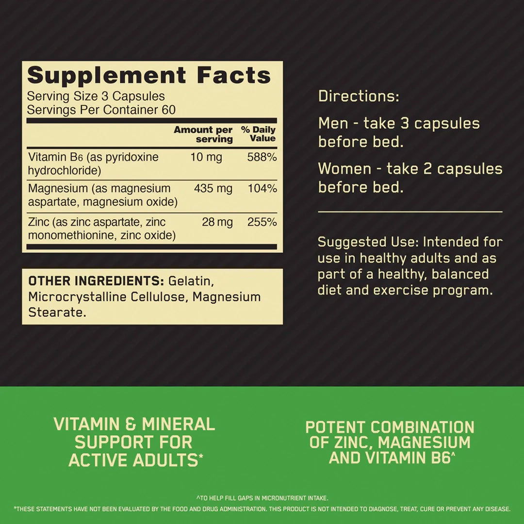 Optimum Nutrition - Zinc Magnesium Aspartate (ZMA)
