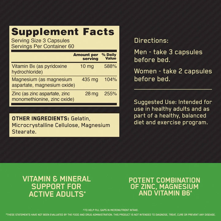 Optimum Nutrition - Zinc Magnesium Aspartate (ZMA)