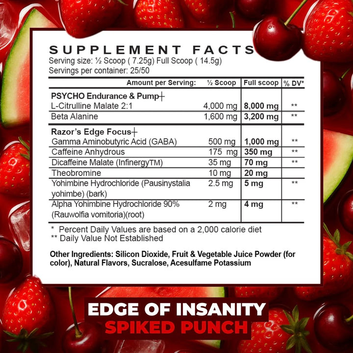 Psycho Pharma - Edge of Insanity - 25 Servings