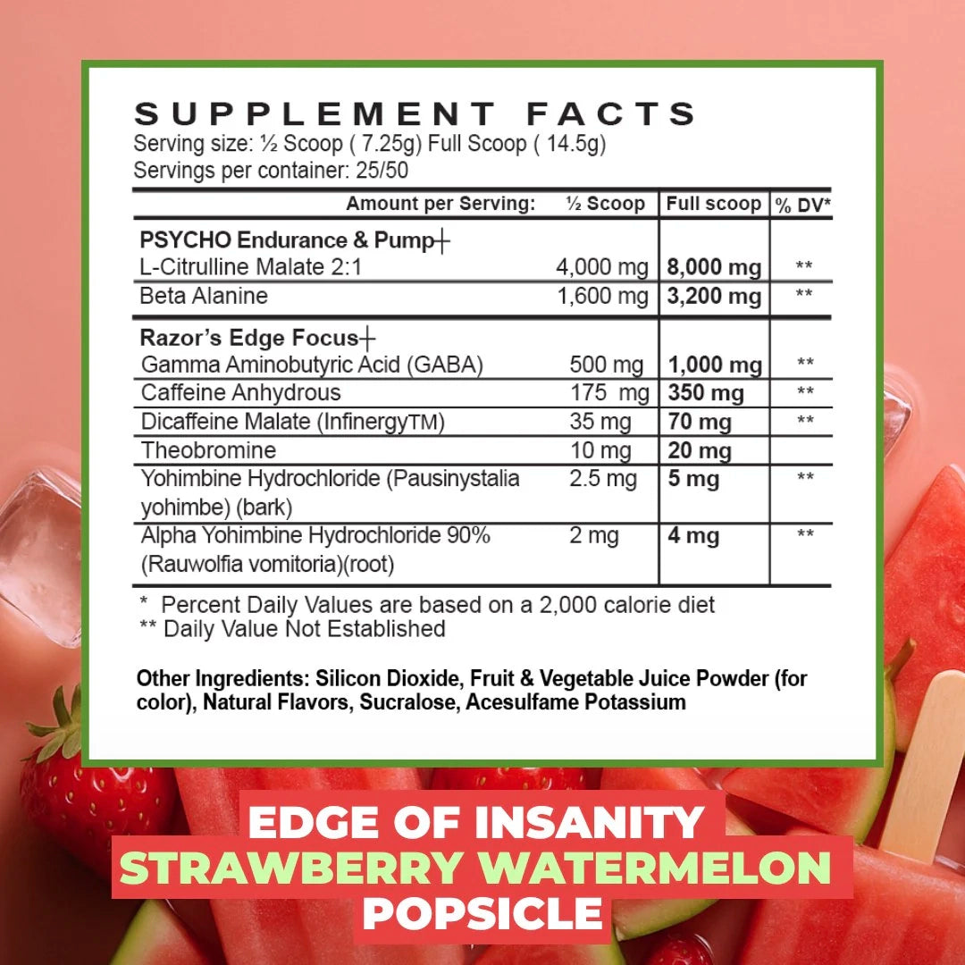 Psycho Pharma - Edge of Insanity - 25 Servings