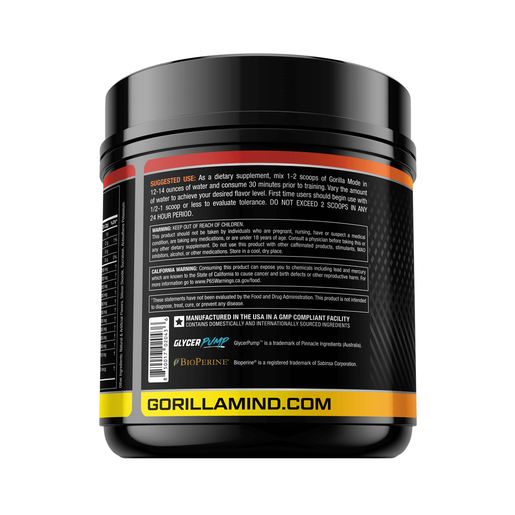 gorilla mind l carnitine Energy Drink | Unmatched Energy Amplified Focus | N-Acetyl-L-Tyrosine, Alpha-GPC, 200mg Caffeine, Uridine, Saffron | 0 Sugar Or Artificial Colors Gorilla Mode AR L-Carnitine Gorilla Mind Gorilla Mode AR
