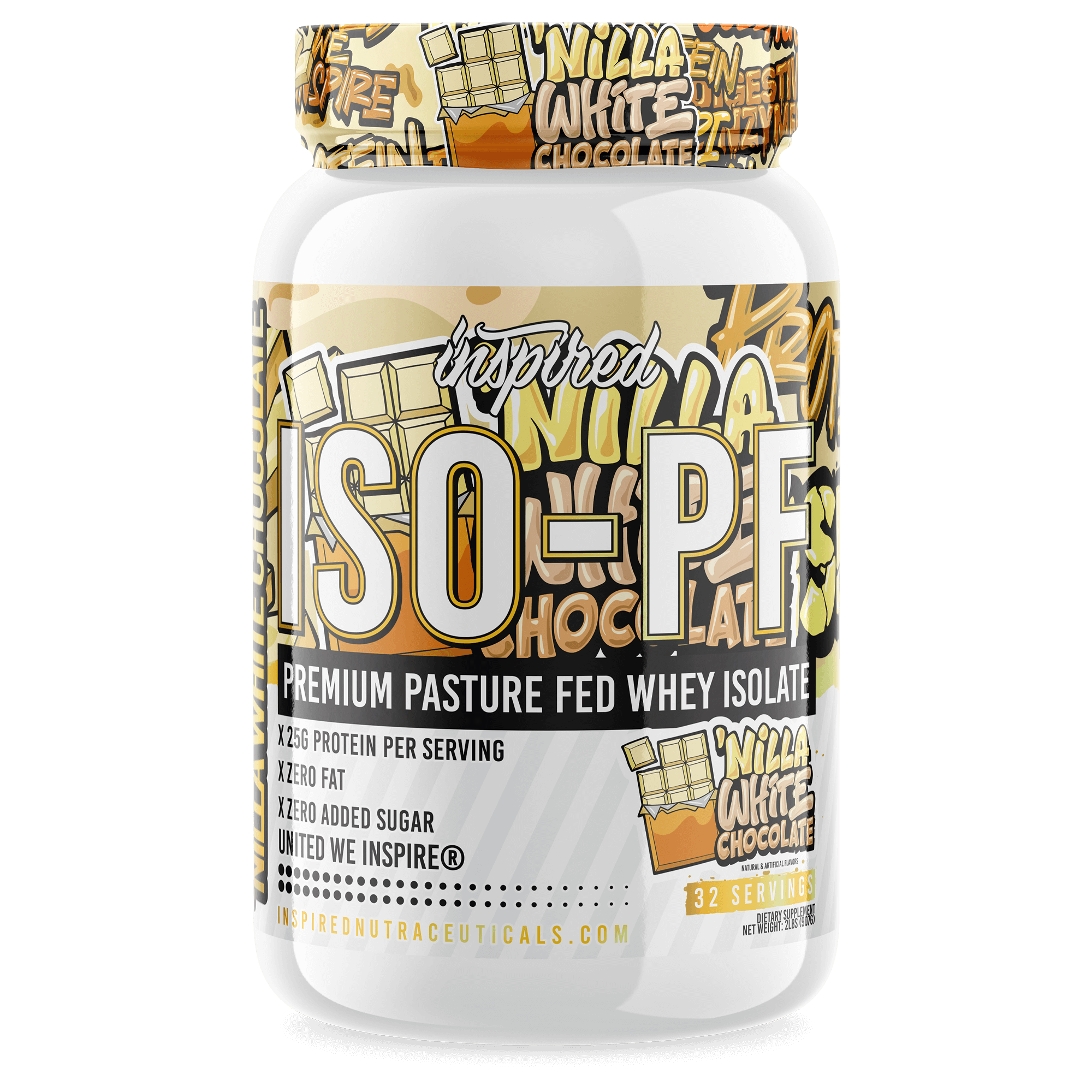 INSPIRED NUTRACEUTICALS ISO-PF: PASTURE FED WHEY ISOLATE Nilla White Chocolate 32 Servings