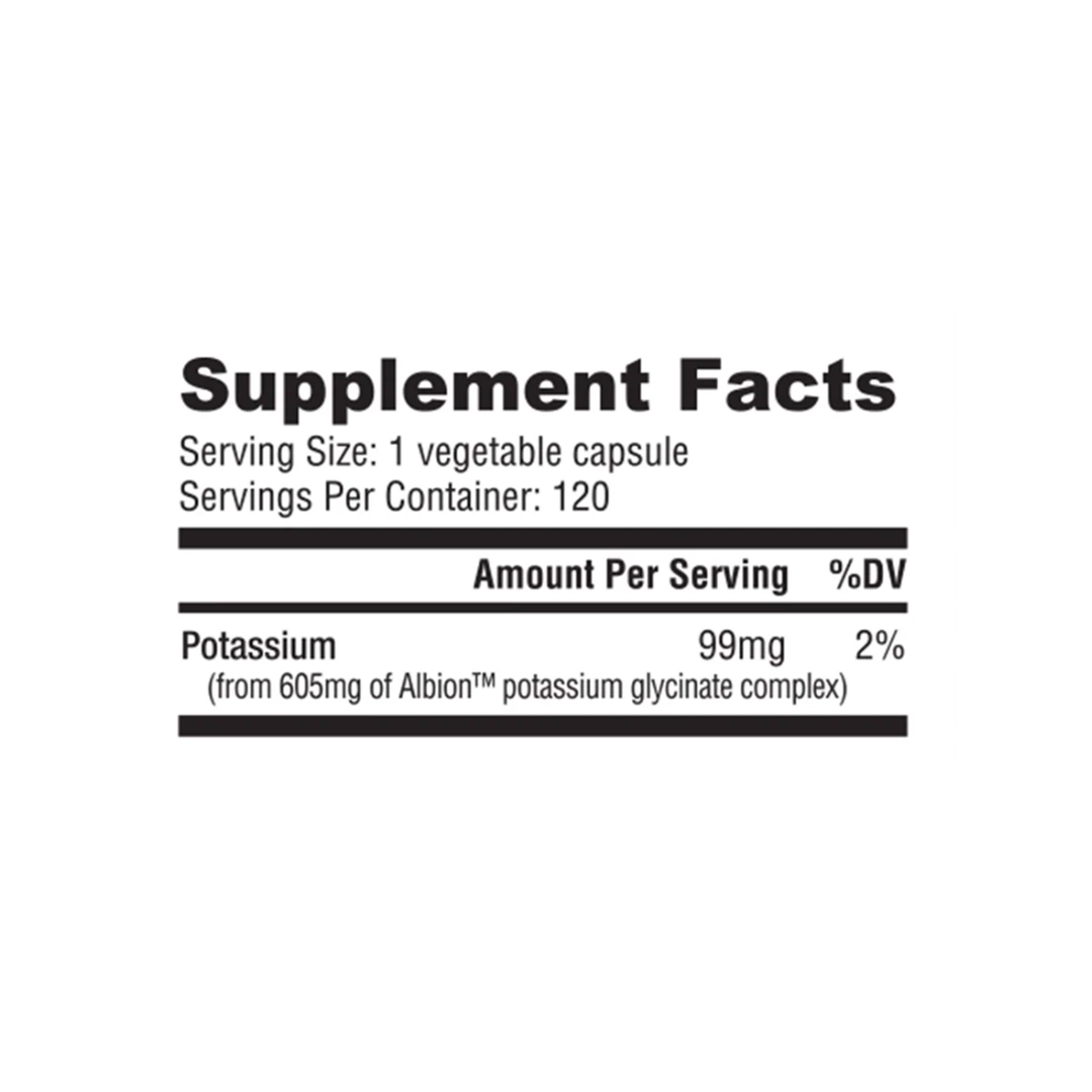 NutraBio - Potassium (99mg) - 120 Capsules