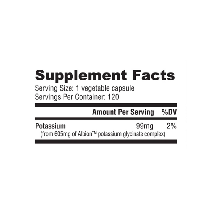 NutraBio - Potassium (99mg) - 120 Capsules