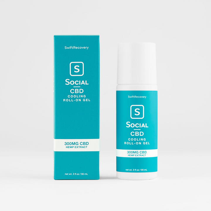 Social CBD - CBD COOLING ROLL-ON GEL 300mg CBD Hemp Extract 3 oz