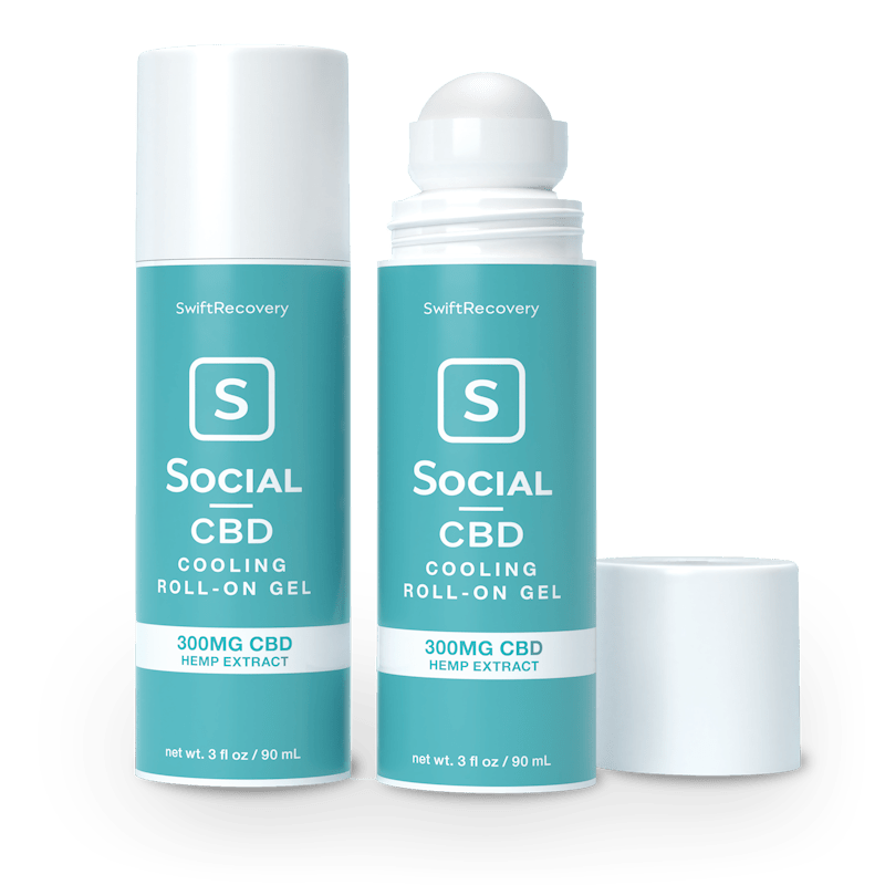 Social CBD - CBD COOLING ROLL-ON GEL 300mg CBD Hemp Extract 3 oz
