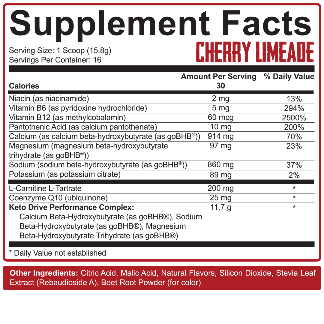 5% Nutrition - KETO ASALT 16 Servings Cherry Limeade-