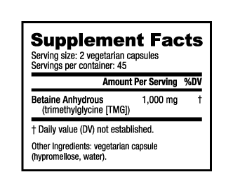 NutraBio - BETAINE ANHYDROUS (TMG) - 90 Capsules