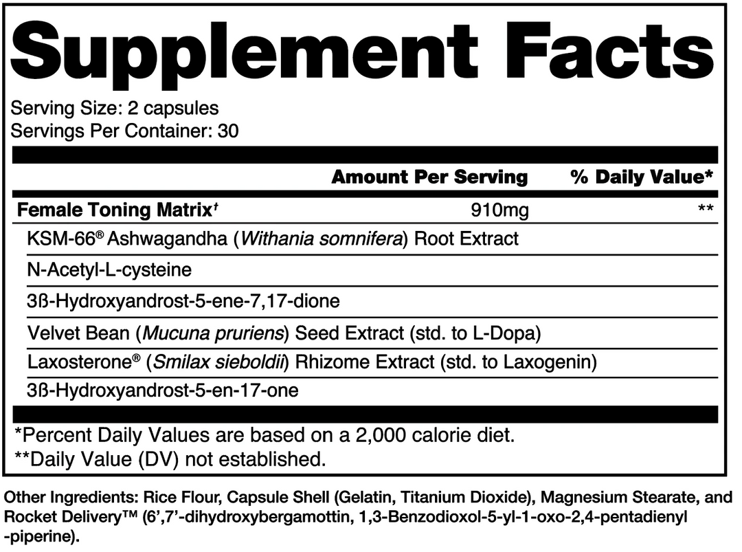 Alchemy Labs - VICTRESS - 60 Capsules Supplement Facts Panel