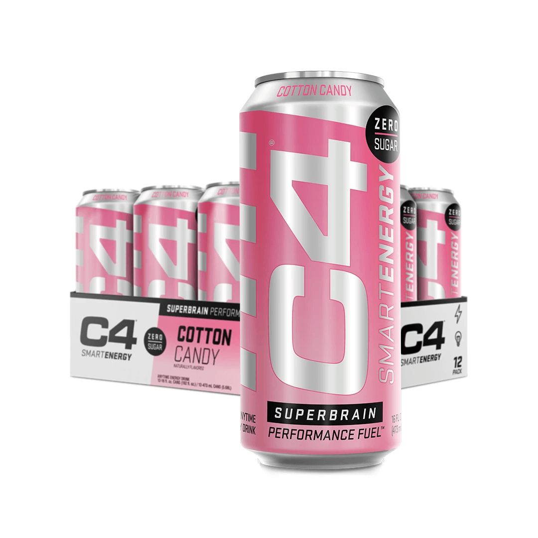 Cellucor - C4 Smart Energy Carbonated-16 FL OZ (12-Pack)-Cotton Candy-