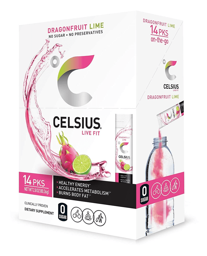 Celsius ON-THE-GO-14-Pack-Dragonfruit Lime-