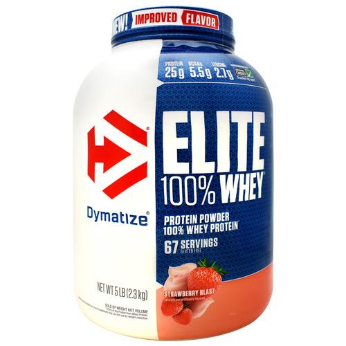 Dymatize - ELITE 100% WHEY PROTEIN-5 Lbs-Strawberry Blast-