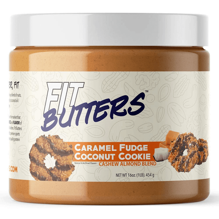 FIT BUTTERS - Cashew Almond Butter Spread 16oz-Caramel Fudge Coconut Cookie-