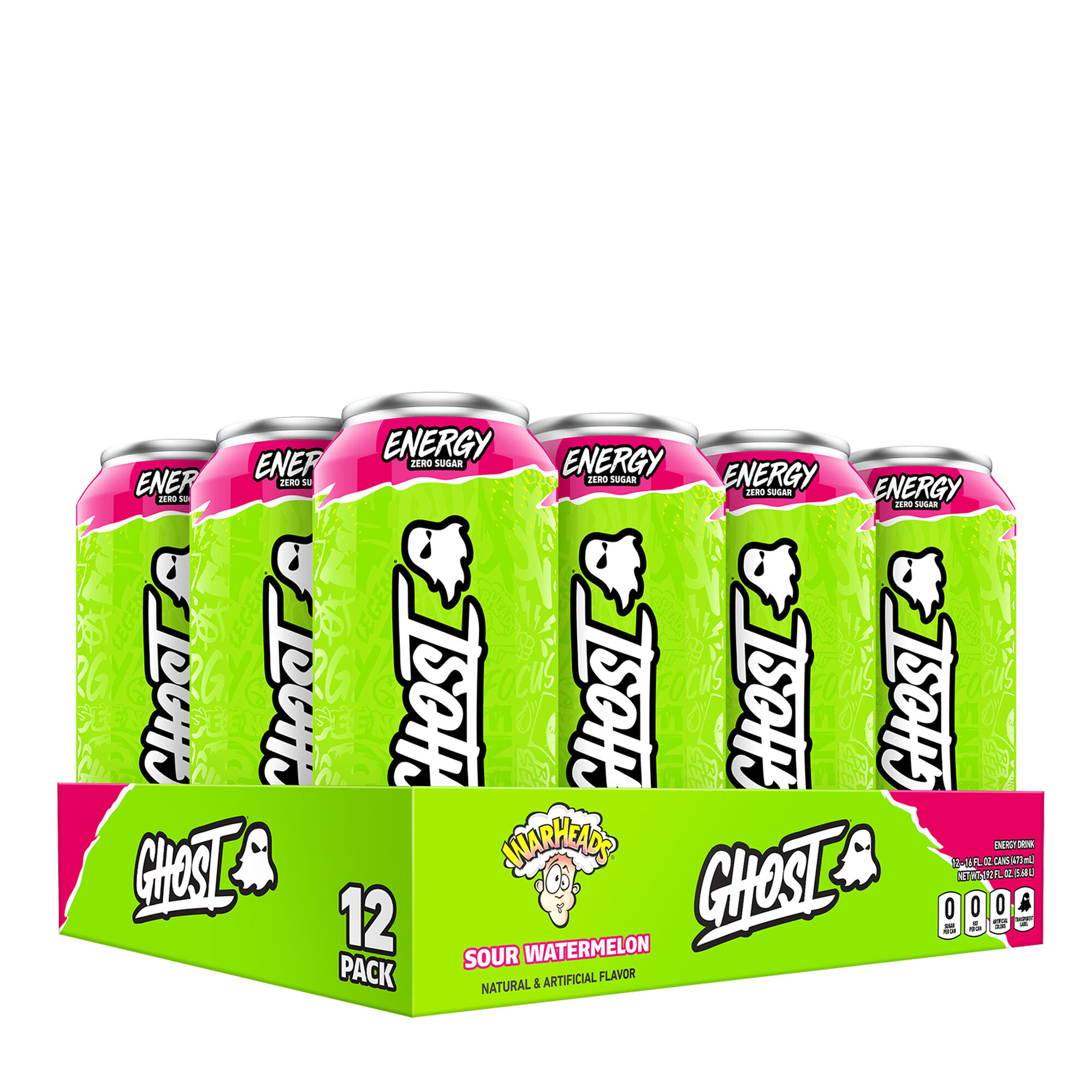 Ghost - ENERGY DRINK-12-Pack-Warheads Sour Watermelon-