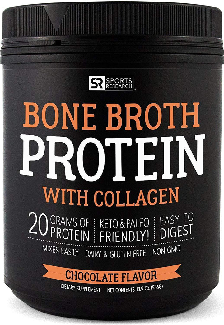 Gut Friendly Protein: Each serving contains 20 grams of Pure Bone Broth Protein with gut friendly Collagen and amino acids &mdash; with zero carbohydrates.-20 Servings-Chocolate-