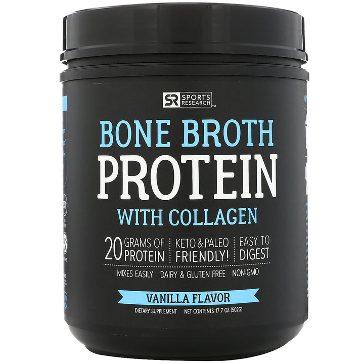 Gut Friendly Protein: Each serving contains 20 grams of Pure Bone Broth Protein with gut friendly Collagen and amino acids &mdash; with zero carbohydrates.-20 Servings-Vanilla-