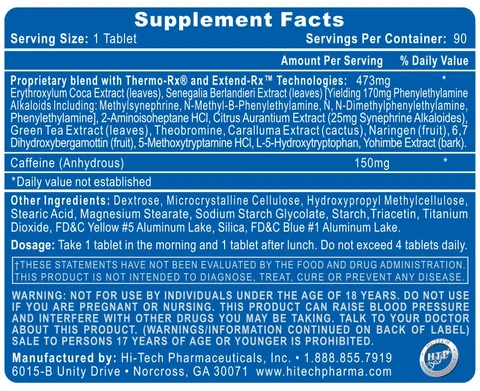 lipodrene l carnitine ingredient Hi-Tech Pharmaceuticals Lipodrene Elite Coca Leaf PEA Thermogenic Fat  Burner