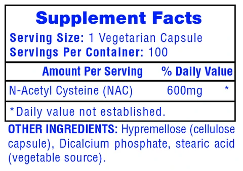 Hi-Tech Pharmaceuticals - NAC N-Acetyl Cysteine 100 Capsules-