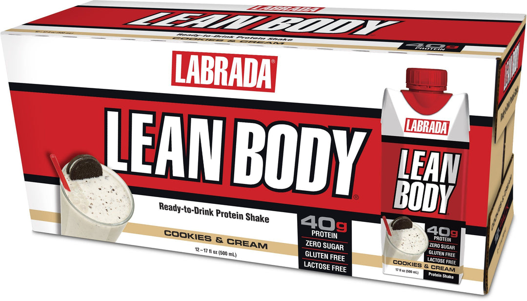LaBrada - LEAN BODY Protein Shake-12-Pack (17 fl oz)-Cookies & Cream-