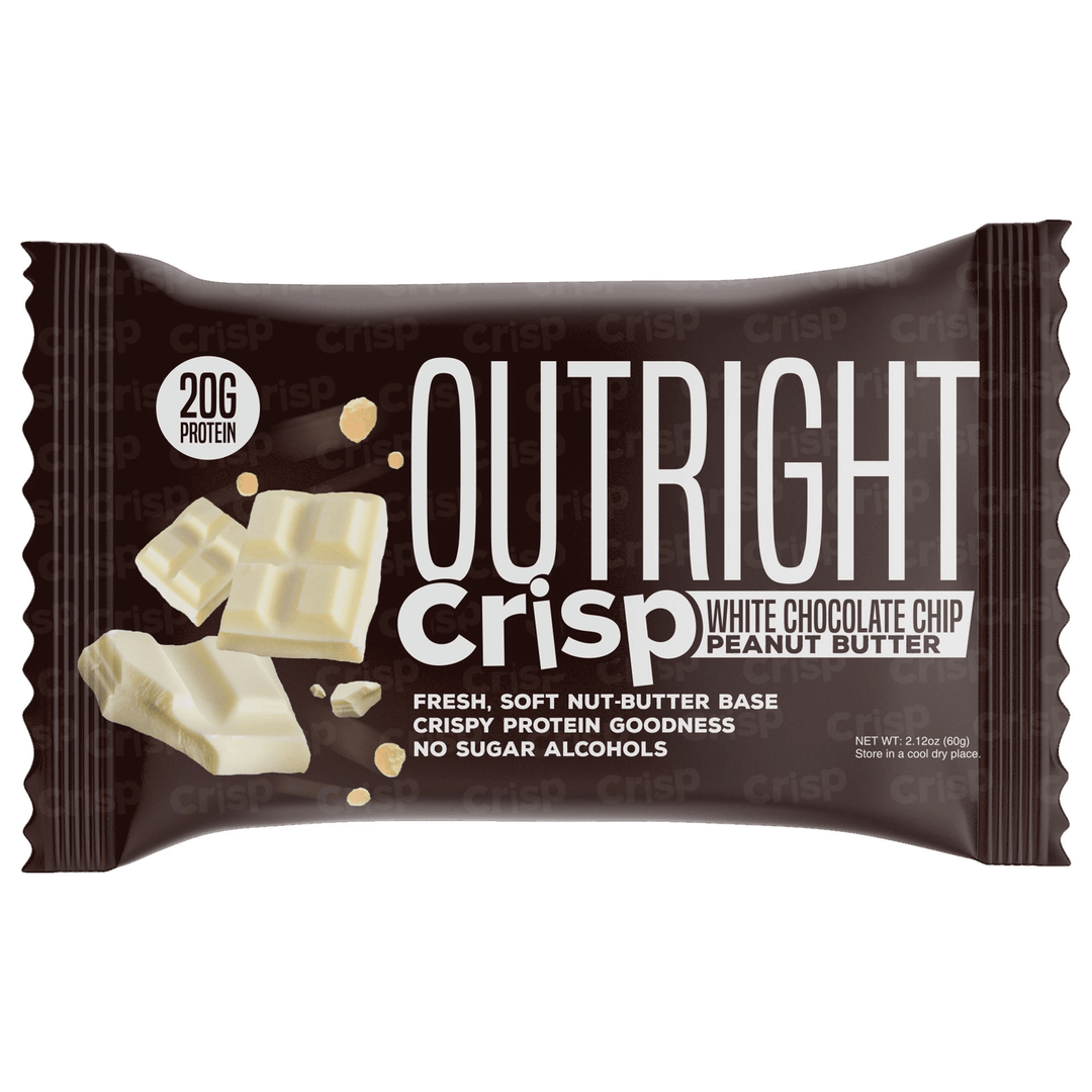 MTS Nutrition OUTRIGHT Crisp 60g Bar White Chocolate Chip Peanut Butter-