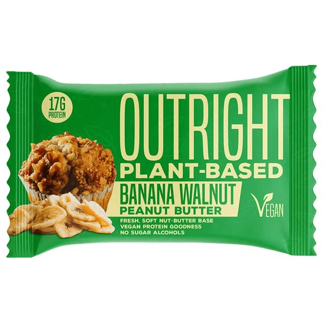 MTS Nutrition OUTRIGHT Plant-Based Protein Bar 60g Bar Banana Walnut Peanut Butter-