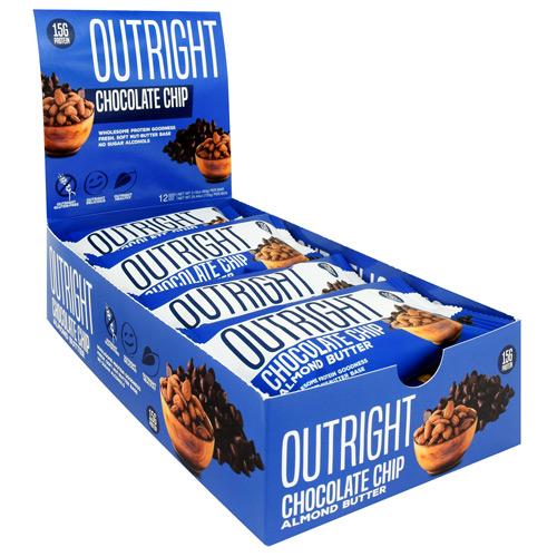 MTS Nutrition OUTRIGHT Real Whole Food Protein Bar-60g (12-Pack)-Chocolate Chip Almond Butter-