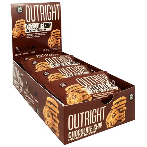 MTS Nutrition OUTRIGHT Real Whole Food Protein Bar-60g (12-Pack)-Chocolate Chip Peanut Butter-