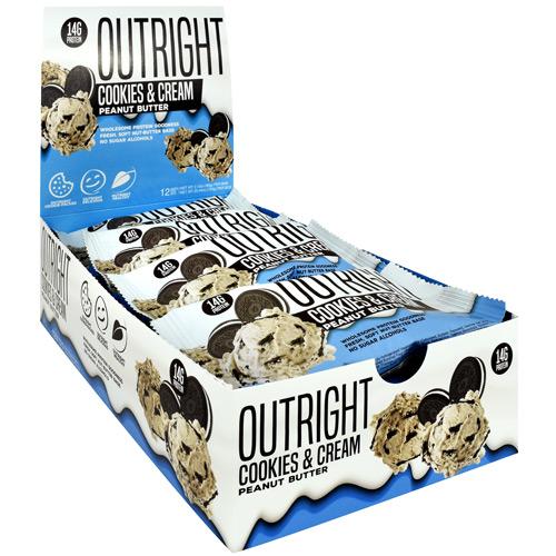 MTS Nutrition OUTRIGHT Real Whole Food Protein Bar-60g (12-Pack)-Cookies & Cream Peanut Butter-