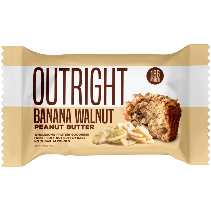 MTS Nutrition OUTRIGHT Real Whole Food Protein Bar 60g Banana Walnut Peanut Butter-
