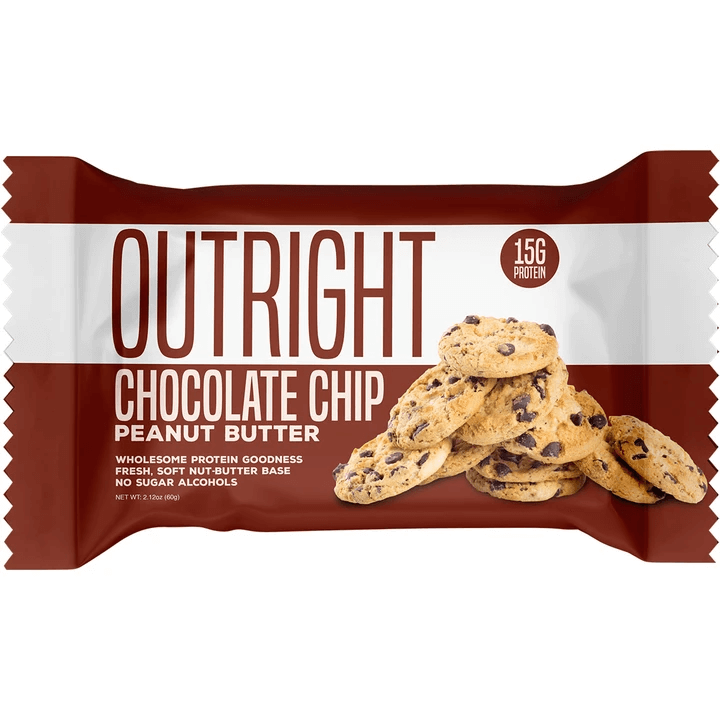 MTS Nutrition OUTRIGHT Real Whole Food Protein Bar 60g Chocolate Chip Peanut Butter-