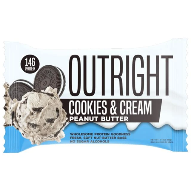 MTS Nutrition OUTRIGHT Real Whole Food Protein Bar 60g Cookies & Cream Peanut Butter-