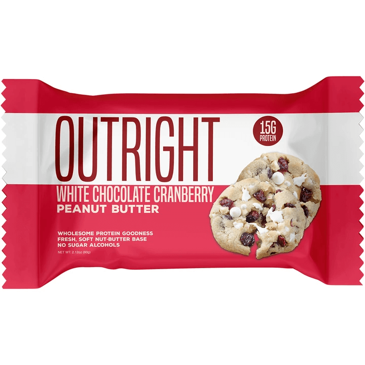 MTS Nutrition OUTRIGHT Real Whole Food Protein Bar 60g White Chocolate Cranberry Peanut Butter-