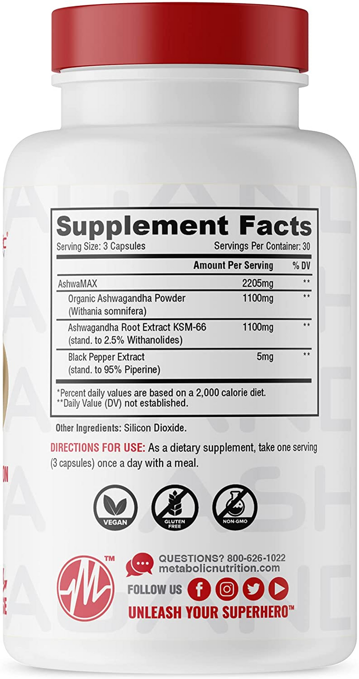 Metabolic Nutrition - ASHWAGANDHA - 90 Capsules-