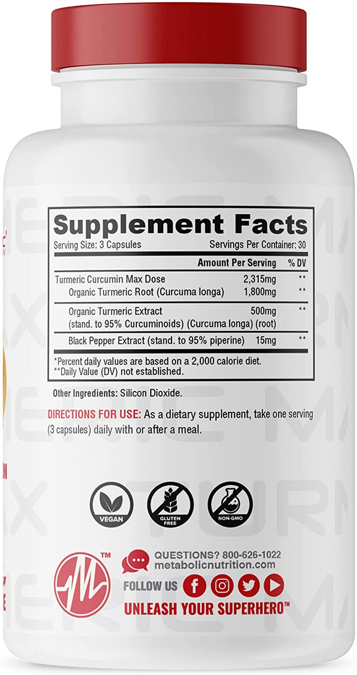 Metabolic Nutrition - TURMERIC 90 Capsules-