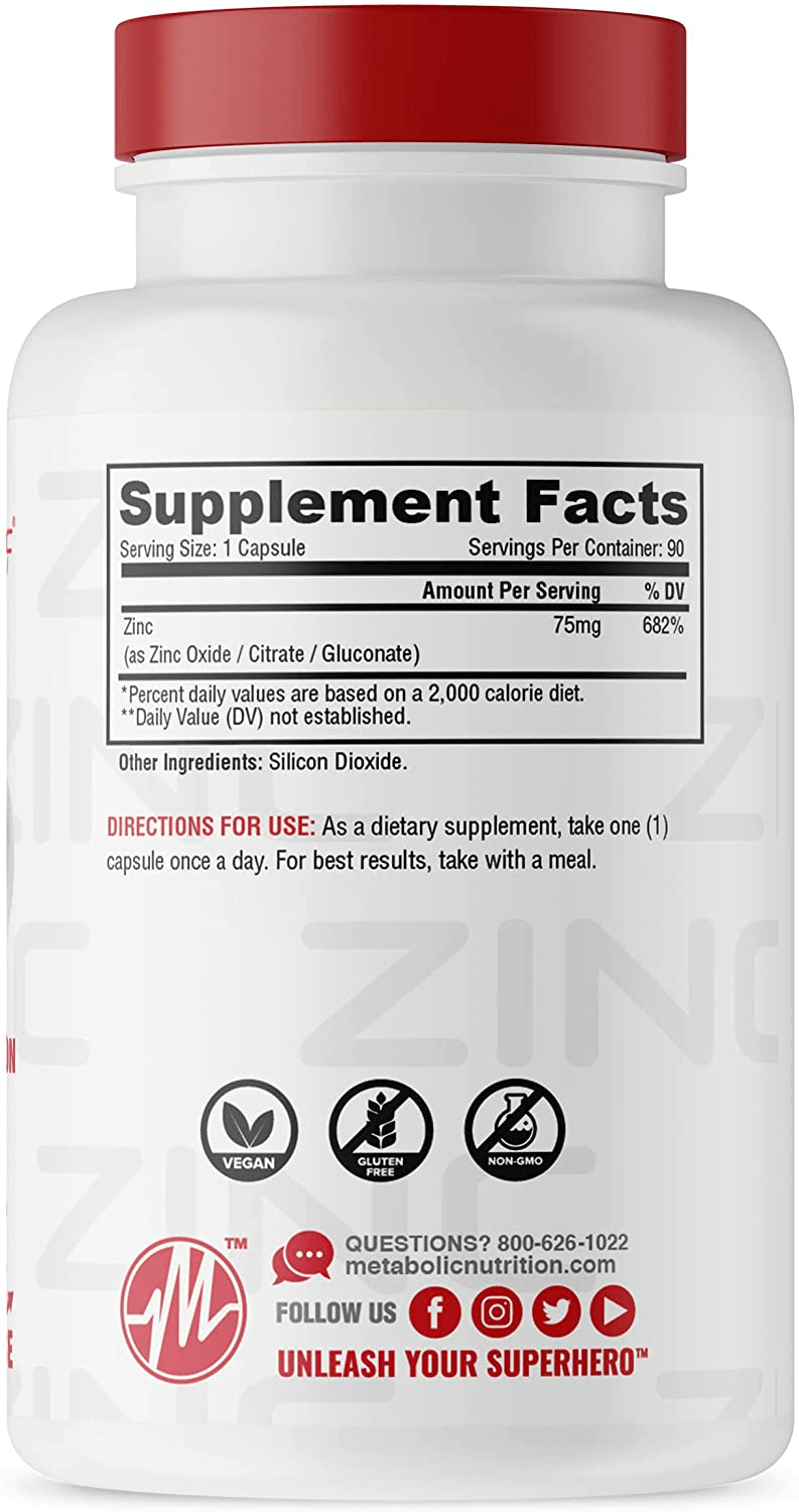 Metabolic Nutrition - ZINC 90 Capsules-