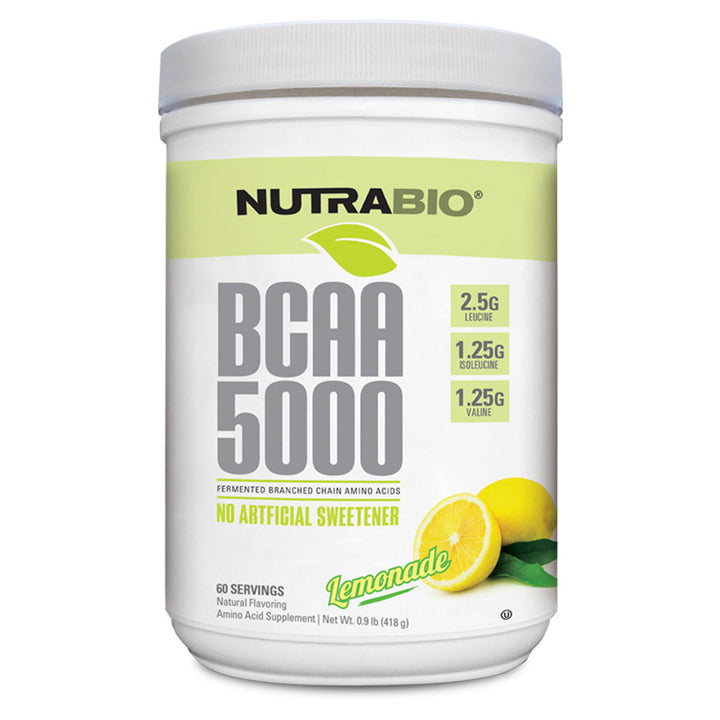 NutraBio BCAA NATURAL 60 Servings Lemonade