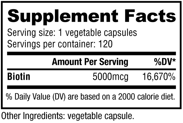 NutraBio BIOTIN (500mcg) 120 Vegetable Capsules-