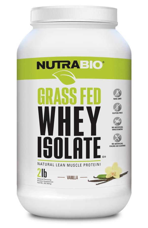 NutraBio - GRASS FED WHEY ISOLATE-2 Lbs-Vanilla-