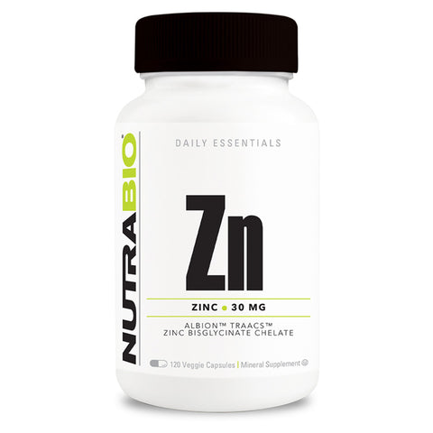 NutraBio - Zinc Chelate (30mg) - 120 Capsules