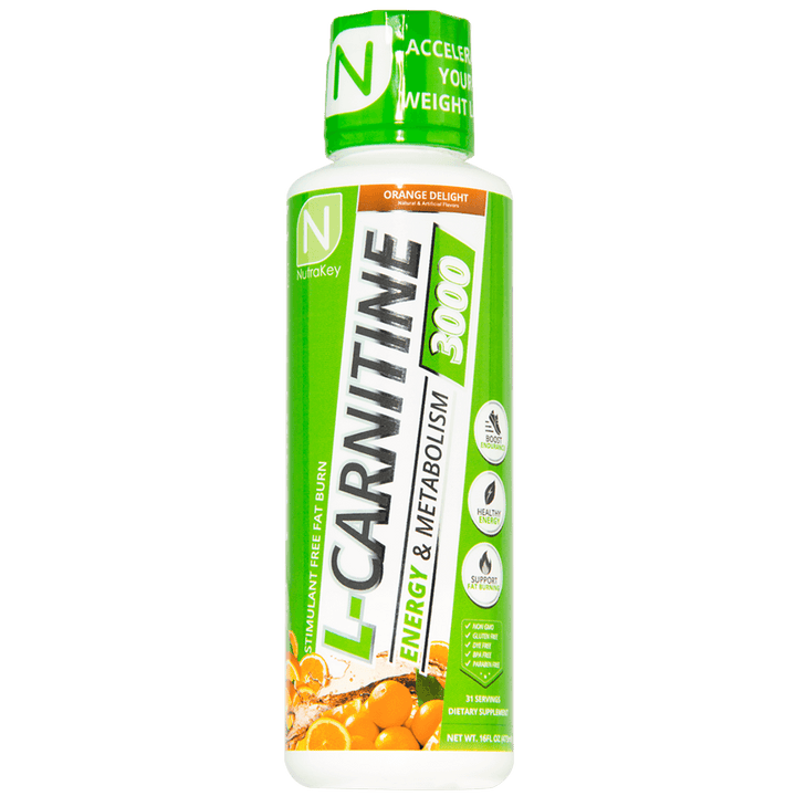 NutraKey - L-CARNITINE 3000-31 Servings (16 fl oz)-Orange Delight-
