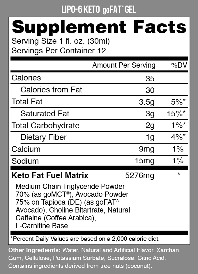 Nutrex LIPO-6 KETO goFAT Gel 1 oz Mixed Berry-