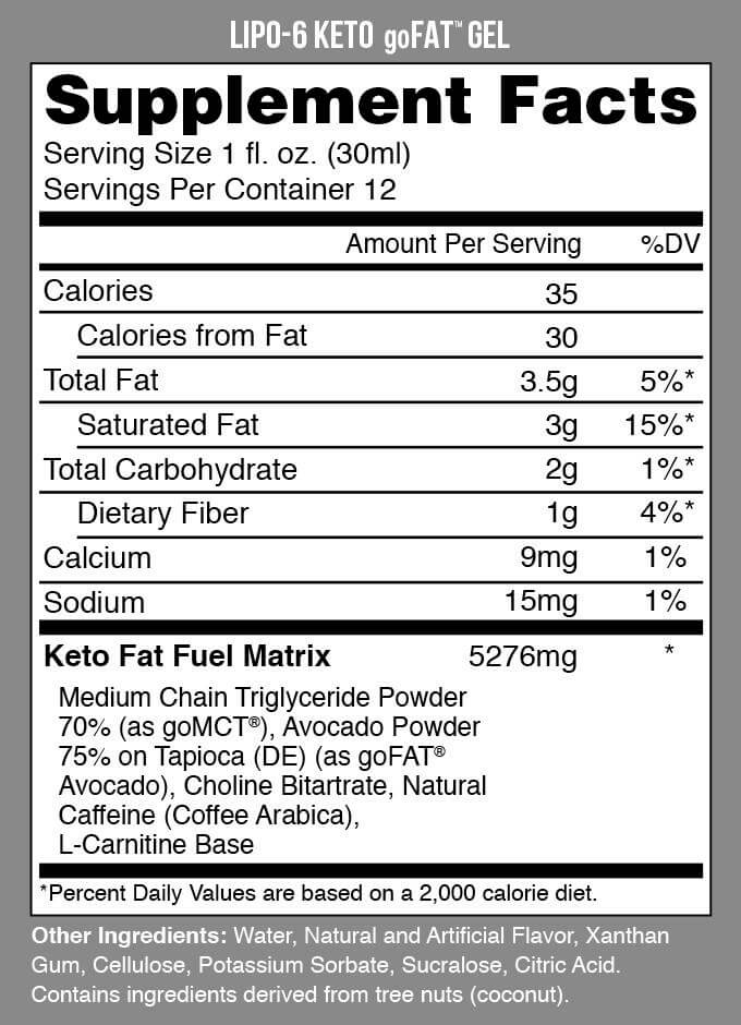Nutrex LIPO-6 KETO goFAT Gel 1 oz Mixed Berry-